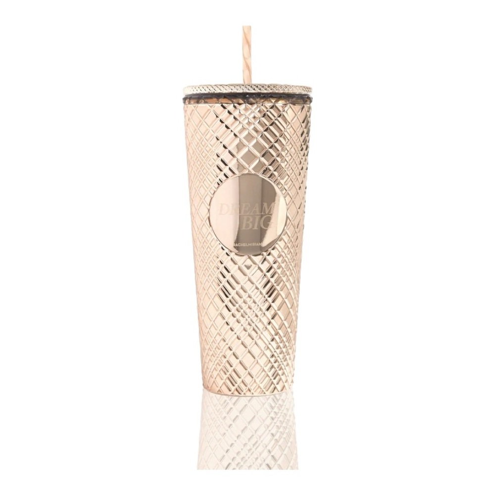 Rachel Miriam Dream Big Tumbler Metallic  Gold 24 Ounce Tumbler with Straw